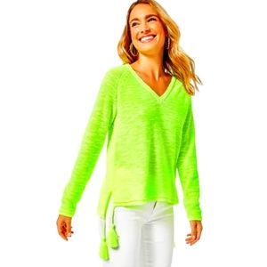 Lilly Pulitzer Jody V-Neck Sweater in Prickly Pear Size Large